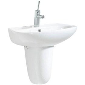 Resim Creavit Pitta 45 x 55 CM Batarya Delikli Lavabo +Sedef Yarım Ayak 