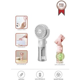 Resim Torima F-13 Beyaz Şarjlı Mini Masa Fan Vantilatör 