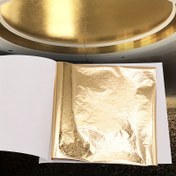 Resim 100 adet Şampanya Altın Folyo Levhaları 8.0x8.51cm - Tırnak Sanatı, Boyama & Dekor El Sanatları için Mükemmel, Şampanya Dekoru 