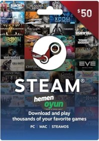 Resim Hemenoyun Steam Gift Card 50 Usd Dolar Cüzdan Kodu 