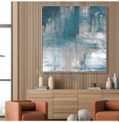 Resim Soyut El Yapımı Yağlı Boya Tablo 95x95cm 