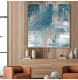 Resim Soyut El Yapımı Yağlı Boya Tablo 95x95cm 