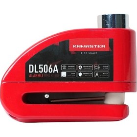 Resim KNMASTER DL506A 6mm Alarmlı Disk Kilidi | Hatırlatma Kablosu ve Taşıma Çantası Kırmızı 