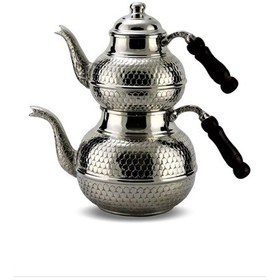 Resim 1.2 Mm Kalın Petek Işlemeli Bakır Çaydanlık 