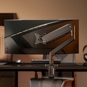 Resim 32 İnç Tek Monitör Standı, Gaz Baharı ve Kelepçe/Grommet Montaj Tabanı ile - Laptops, Kalemler, Klavyeler için Tam Ayarlanabilir Masa Montajı - Ergonomik Ofis ve Oyun Kurulumu, Sağlam Yapı 