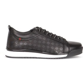 Resim Marcomen 19593 Gerçek Deri Erkek Sneaker Siyah 