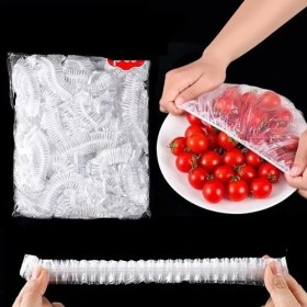 Resim Ozcmax 100 Adet Lastikli Tazeliği Koruyan Tencere ve Tabak Bonesi Esnek Strech Kapak 