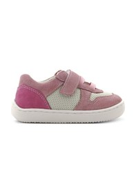Resim Rakerplus Bob Hakiki Deri Pudra Pembe Barefoot Cırtlı Lastikli Bebek Sneaker Ayakkabı Pembe 