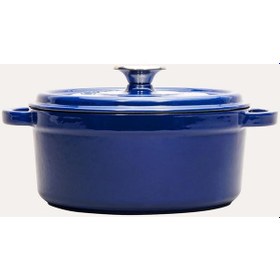 Resim Nishev Sürel Mavi Demir Döküm Derin Tencere 20 Cm 