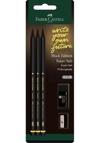 Resim Faber Castell Black Edition Sınav Seti 3 Kalem- Silgi- Kalemtraş 