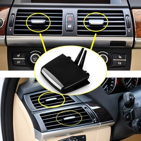 Resim Ön Klima Kanalı Havalandırma Izgarası saç tokası Tamiri Seti, Plastik AC Çıkış Kayar saç tokası, for BMW X5 X6 E70 E71 ile Uyumlu, Araba İç Aksesuarları için, Pilsiz 