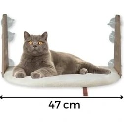 Resim DMR Home Cam Yatağı Vantuzlu Kedi Cam Yatağı Pugalo Vantuzlu Yatak (Krem) 