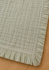 Resim Bebitof Müslin 90x110 cm. 4 Katlı Çocuk & Bebek Müslin Örtü Battaniye %100 Pamuk Saçaklı 
