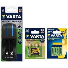 Resim Varta Pocket 4lü Şarj Cihazı + 4*800 Mah Aaa + 4*2100 Mah Aaa Şarj Edilebilir Pil 