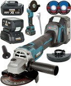 Resim Mager 88 Wat 10 Ah Kömürsüz Motor Çift Akülü Taşlama Spiral Makinası Mavi 