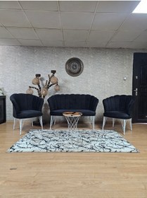 Resim SEVİNÇ MOBİLYA Beyaz Boyalı Tel Ayak Papatya Çay Seti Koltuk Takımı , Balkon, Salon, Ofis, Cafe Koltuk Takımı 