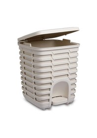 Resim Primanova Palm Pedallı Çöp Kovası Bej 
