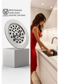 Resim Kilitli Paslanmaz Lavabo Süzgeci - Akıllı Tahliye Ve Tam Süzme Teknolojisi 5.5 Cm Renkli 