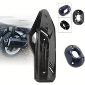 Resim Karbon Lif Tarzı ABS Motosiklet Egzoz Borusu Koruyucu Kapağı Honda PCX160 için - Isıya Dayanıklı Aerodinamik Tasarım ve Montaj Donanımı ile Evrensel Uyumlu Egzoz Boru Kalkanı 