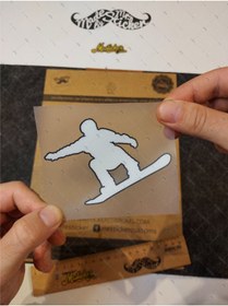 Resim Bay Etiket Rfhlm132 Reflektif Snowboardcu Silueti Etiketi 
