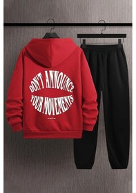 Resim Uyguntarz Unisex Dont Baskılı Eşofman Takımı Kırmızı 