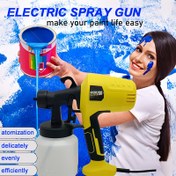 Resim 500W Elektrikli Püskürtme Tabancası 32000rpm Yüksek Hızlı Elektrikli Püskürtme Tabancası 3 Püskürtme Modeli 3 Nozul Ev DIY Mobilya, Çitler, Evler, Duvarlar, Bahçe Sandalyeleri vb. için Uygun Yüksek Güçlü HVLP Püskürtme Tabancası 