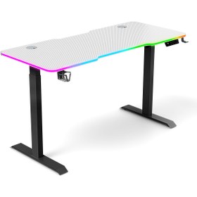 Resim Karr Gaming G-Flex Elektrikli Yükseklik Ayarlı RGB Aydınlatmalı Oyuncu Masası - 160x80 - Beyaz 