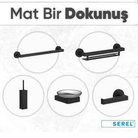 Resim Serel Rita Banyo Havlu Bornoz Askısı Mat Siyah Paslanmaz- Pirinç 140112005S Mat Siyah 