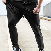 Resim Erkekler için Seyahat Rahat Spor Pantolonu - Siyah Polyester ve Elastan, Fermuarlı Cepler, Esnek Bel Bandı, Hafif & Nefes Alabilir, Spor Salonu, Dış Mekan Sporları & Günlük Kullanım İçin, Spor Giysileri 