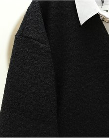 Resim MODAQU Yandan Bağlamalı Buklet Kumaş Kimono -Siyah 