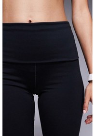 Resim Nike Training One High Rise Foldover Pants Kadın Yüksek Ve Katlanabilir Bel Eşofman Altı Siyah Siyah 