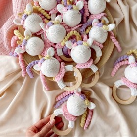 Resim Amigurumi Unicorn Çıngırak Pembe 