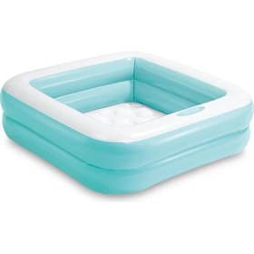 Resim Şişme Taban Mini Kare Havuz 86X86X25 cm Mavi 