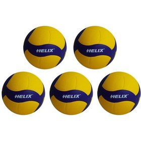 Resim Helix Voleybol Topu Mpv-500 Voleybol Topu Seti 5 Li Okul & Kulüp Kullanımına Uygun Sarı - Lacivert 