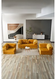 Resim Legom Avanos Aktivite Koltuğu Yatak Olabilen Çok Amaçlı Kanepe Koltuk Takımı Hardal Hardal 