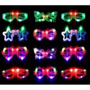Resim Parti Led Işıklı Karışık 6 Model Yanar Söner Parti Gözlüğü 12 Adet 