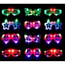 Resim Parti Led Işıklı Karışık 6 Model Yanar Söner Parti Gözlüğü 12 Adet 