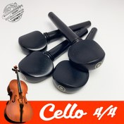 Resim El Yapımı Masif Ahşap Çello Pimleri - 3/4 & 4/4 Boyutları, Sarı veya Siyah - Temel Müzik Aleti Aksesuarları 
