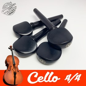 Resim El Yapımı Masif Ahşap Çello Pimleri - 3/4 & 4/4 Boyutları, Sarı veya Siyah - Temel Müzik Aleti Aksesuarları 