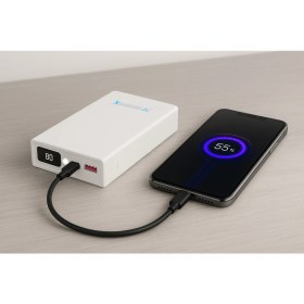 Resim ENERX Powerbank 20000 Mah 2.1 Amper Dijital Göstergeli Enr-p20188dc Beyaz 