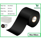 Resim MİXGROS 110x300 Metre Wax Ribon 100 Adet 