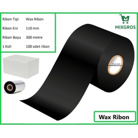 Resim MİXGROS 110x300 Metre Wax Ribon 100 Adet 