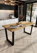 Resim Woodesk Ilgın Masif Natural Renk 180x80 Yemek Masası 