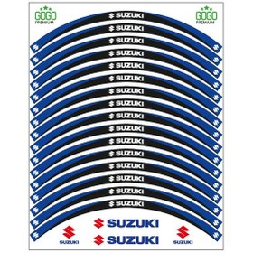 Resim Sevenkardeşler Mavi Siyah Suzuki Reflektörlü Jant Şeridi 