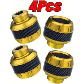 Resim Hightower 4 Adet Altın Alüminyum Motosiklet Çarpışma Koruyucusu Fork Ve Lastik Korumalı 