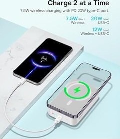 Resim Baseus EnerFill FM41 Mini Manyetik Powerbank 20.000 mAh 20W - Beyaz (C'den C'ye 20V/3A 30cm beyaz kablolu) 