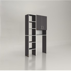 Resim Kenzlife Çamaşır Makinesi Dolabı Sinemmaks Gri 180 096 30 Banyo Kapaklı Arkalıklı Raflı Çok Renkli 