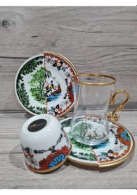 Resim Fermato 18 Parça 6 Kişilik Çay Ve Türk Kahvesi Fincanı Takımı Hybrid 6 Serisi Renkli 