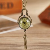Resim Şık Vintage Çift Kuvars Cep Saati Şeffaf Kasa - Paslanmaz Çelik, Erkek & Kadınlar için Fob Zincir Kolye Saati - Mükemmel Hediye 