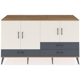 Resim Hyperion Konsol 5 Raflı 3 Çekmeceli 4 Kapaklı 176x44x99 Çam-aytaş Çam-aytaşı/antrasit 